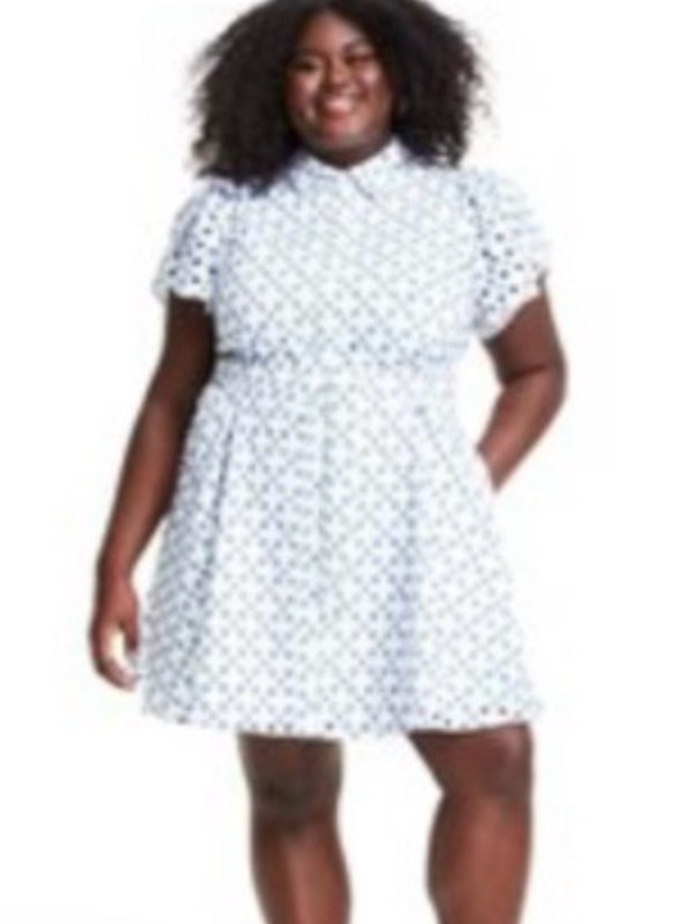 Alexis x Target Blue & White Tulip Eyelet‎ Dress plus size 3X new w/tags